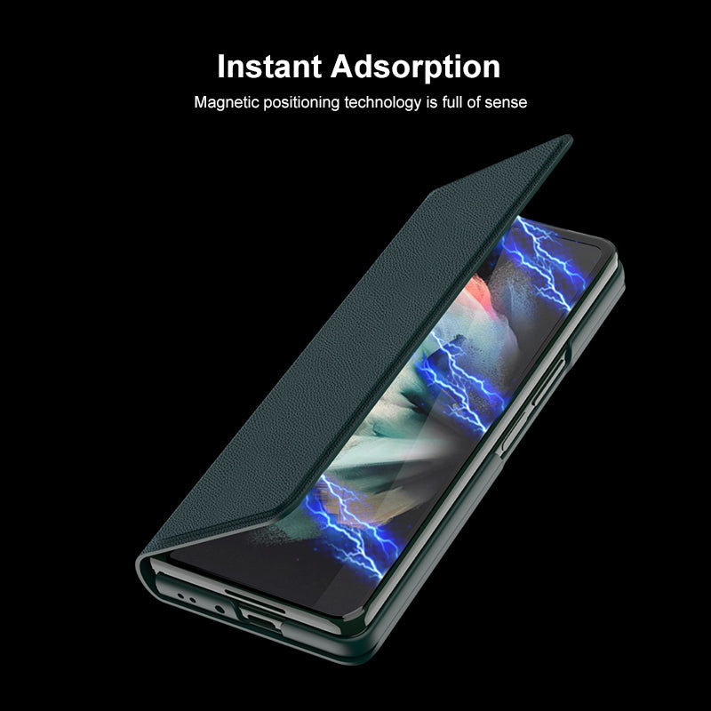 Samsung Galaxy Z Fold 3 Back Cover / Leather Foldable Flip Cases