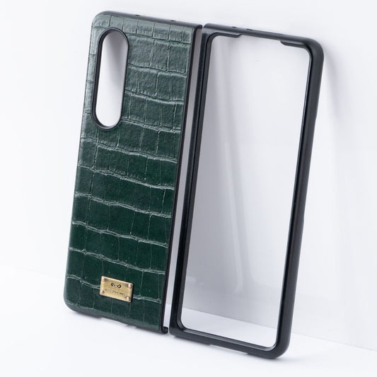 Samsung Galaxy Z Fold 3 Back Cover / Croco Series Leather Case