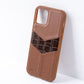 iPhone 12 ProMax Back Cover / Croco Stitching Series Genuine Leather Case