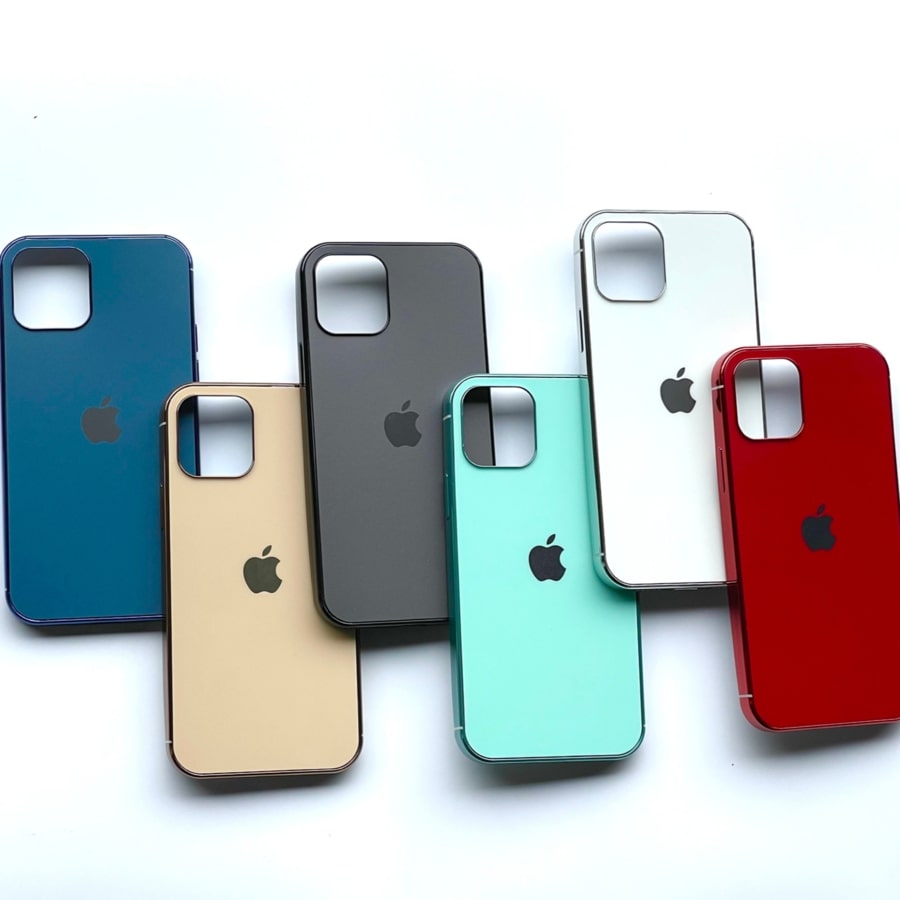 iPhone 12/12Pro Back Cover / Matte Silicone My case With Chrome Sides