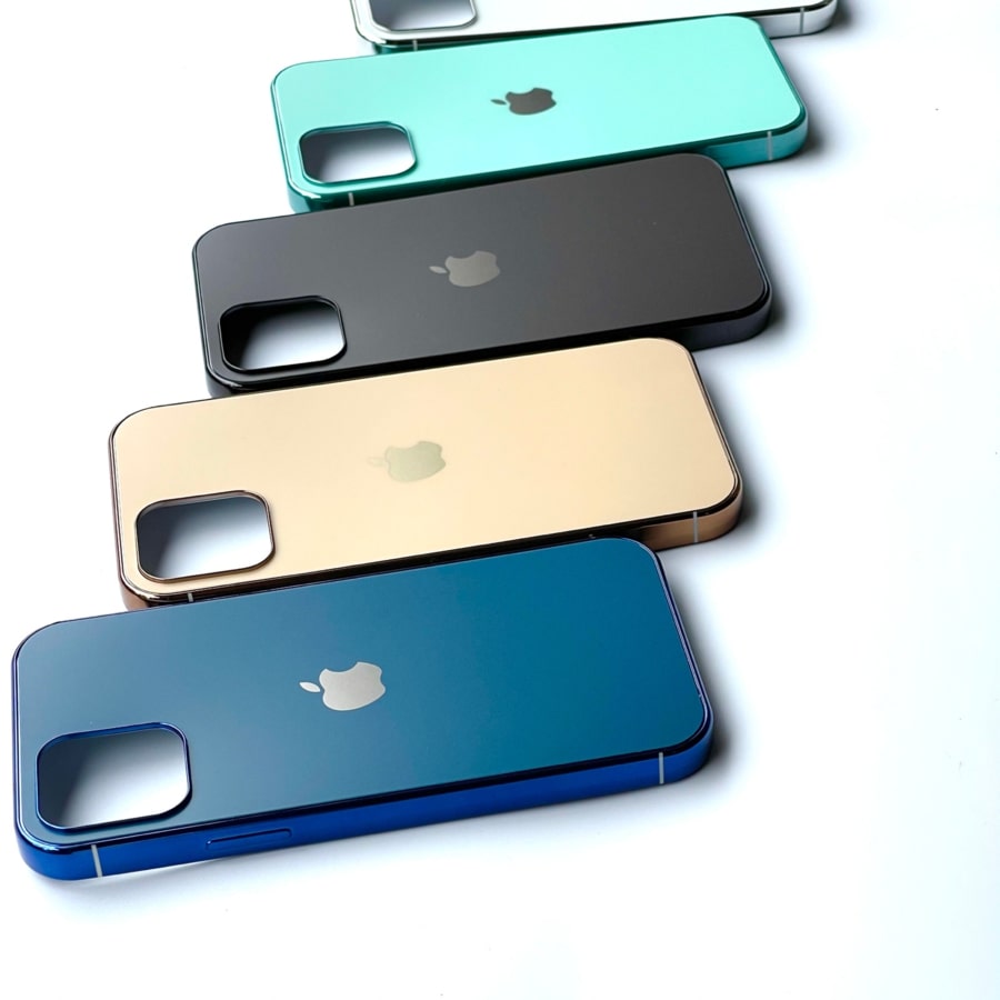 iPhone 12/12Pro Back Cover / Matte Silicone My case With Chrome Sides