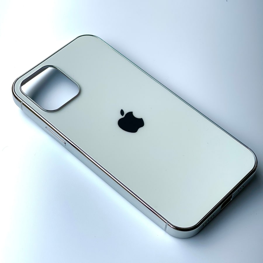 iPhone 12/12Pro Back Cover / Matte Silicone My case With Chrome Sides