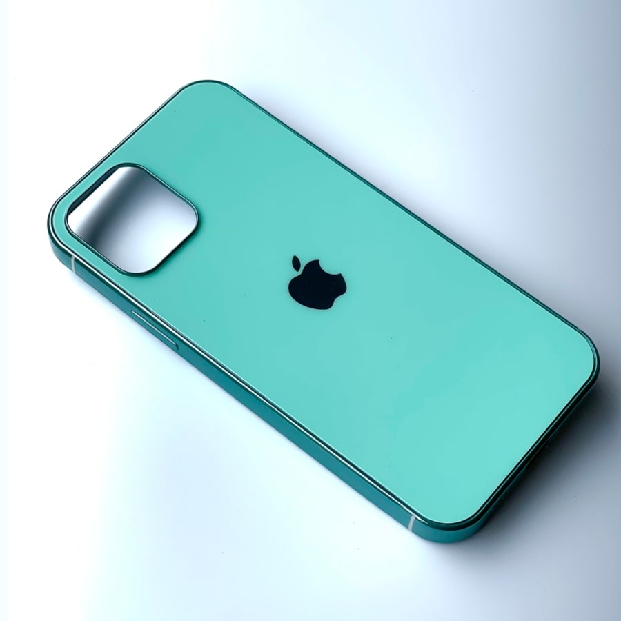 iPhone 12 Mini Back Cover / Matte Silicone My case With Chrome Sides