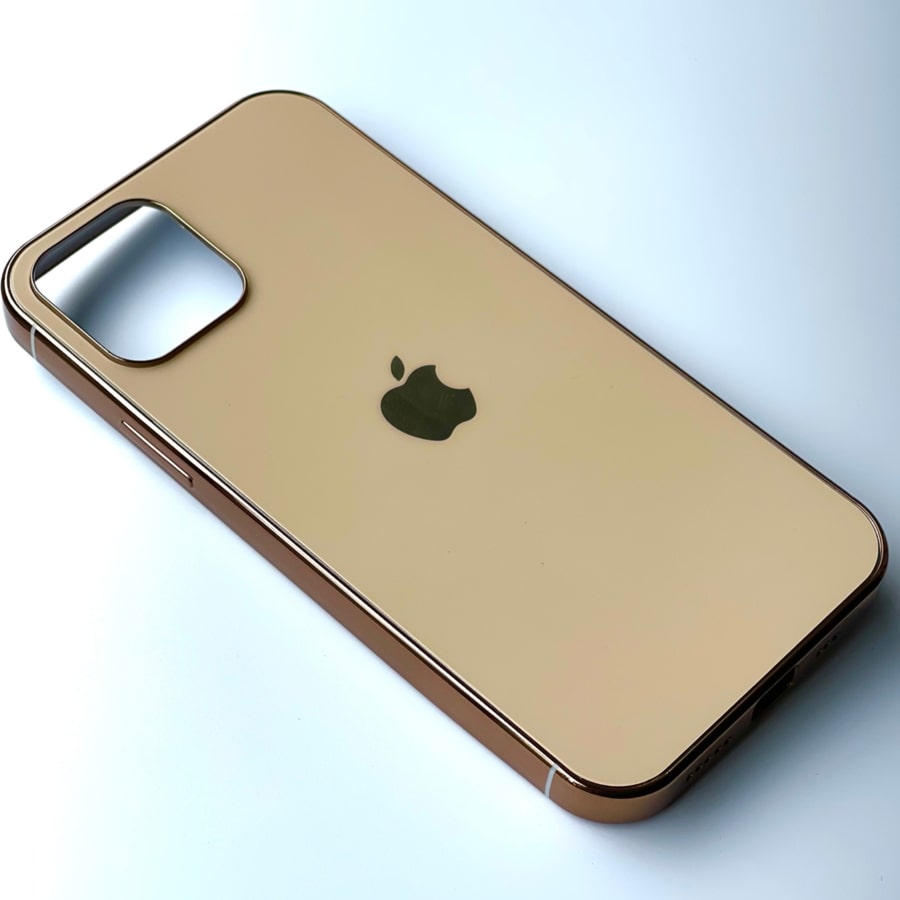 iPhone 12 Mini Back Cover / Matte Silicone My case With Chrome Sides